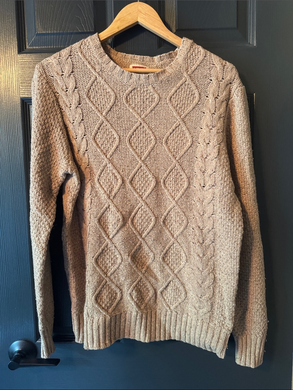 Levi's Men's Cable-Knit Crewneck Sweater - Beige/Tan